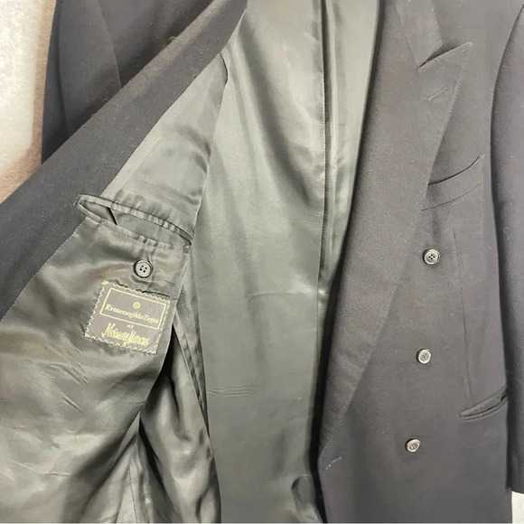 Ermenenegildo Zegna Neiman Marcus  Vintage Cashmere Black Sports Coat Blazer - Picture 8 of 8